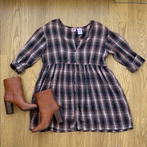 Plaid babydoll dress